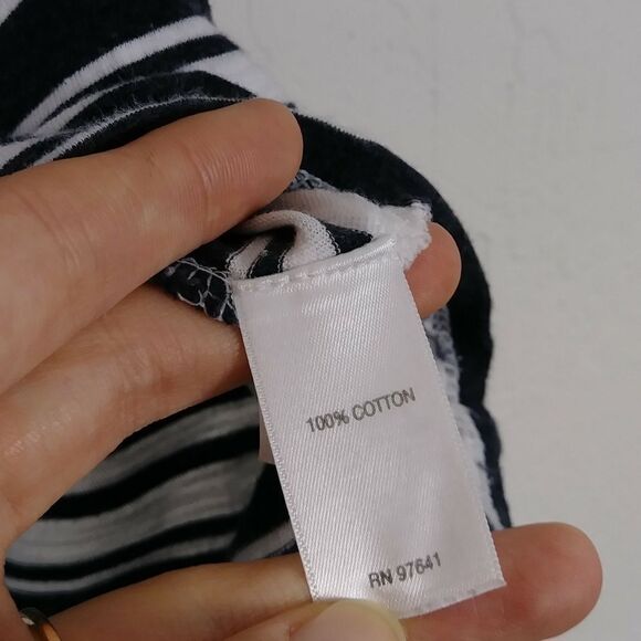 J. Jill Black & White Striped Oversized T-shirt - Picture 3 of 5